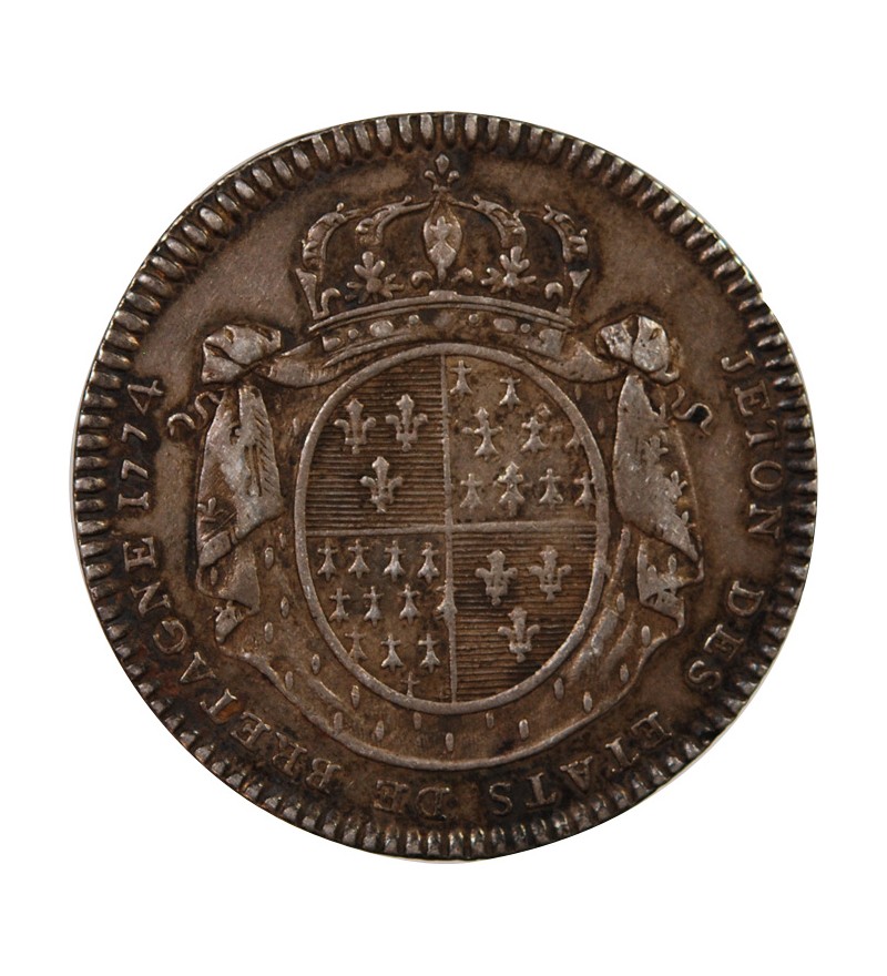 ETATS DE BRETAGNE, LOUIS XV – JETON ARGENT 1774 RENNES Daniel 123
