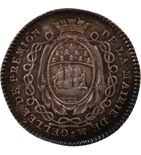 MAIRE DE NANTES, JEAN-BAPTISTE GELLÉE DE PREMION – JETON ARGENT 1776