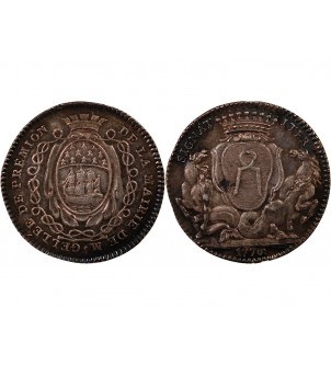MAIRE DE NANTES, JEAN-BAPTISTE GELLÉE DE PREMION – JETON ARGENT 1776 2