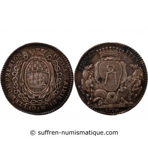 MAIRE DE NANTES, JEAN-BAPTISTE GELLÉE DE PREMION – JETON ARGENT 1776