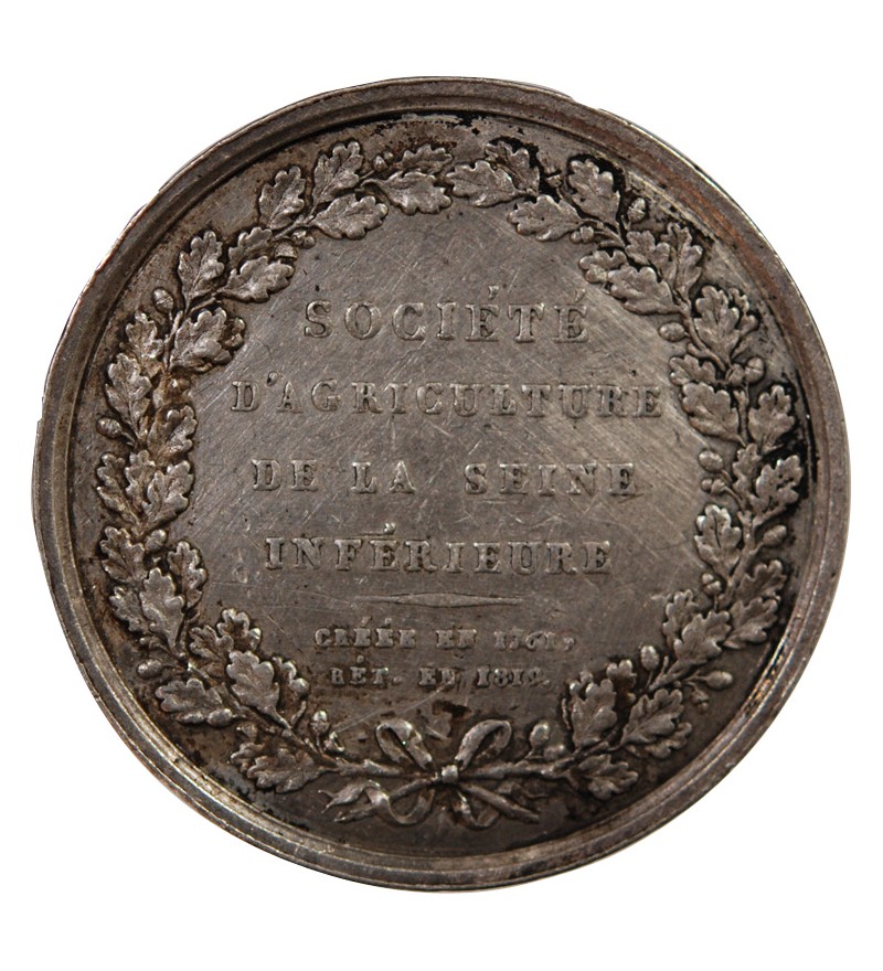 SOCIÉTÉ D'AGRICULTURE DE LA SEINE INFÉRIEURE – JETON ARGENT 1819