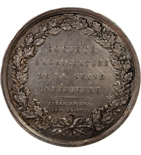 SOCIÉTÉ D'AGRICULTURE DE LA SEINE INFÉRIEURE – JETON ARGENT 1819