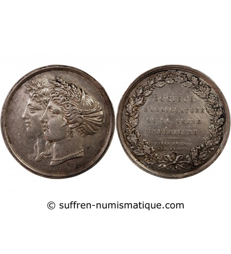 SOCIÉTÉ D'AGRICULTURE DE LA SEINE INFÉRIEURE – JETON ARGENT 1819