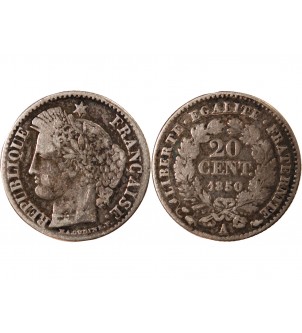 CERES - 20 CENTIMES ARGENT 1850 A PARIS 2