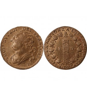 REVOLUTION FRANCAISE, CONSTITUTION - 12 DENIERS 1792 T NANTES 2