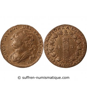 REVOLUTION FRANCAISE, CONSTITUTION - 12 DENIERS 1792 T NANTES