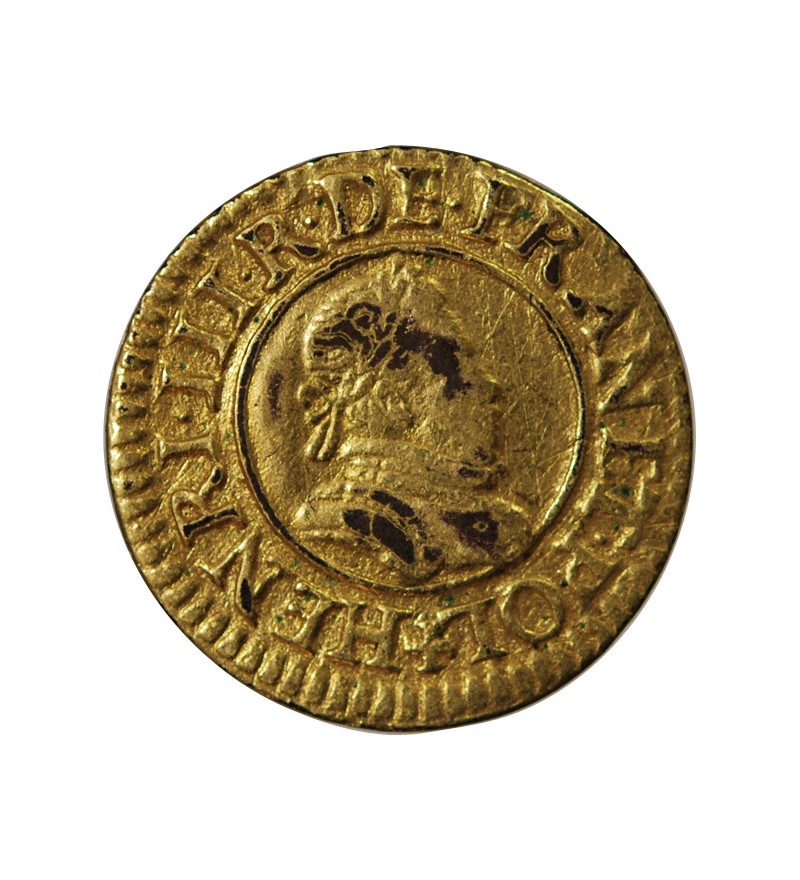HENRI III - DENIER TOURNOIS DORÉ 1584 A PARIS - TREIZAIN DE MARIAGE