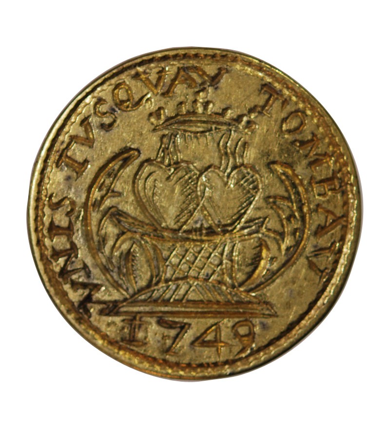 TREIZAIN DE MARIAGE GRAVÉ 1749 - DEUX COEURS SUR UN AUTEL