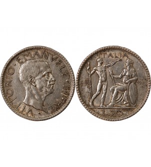 ITALIE, VICTOR EMMANUEL II - 20 LIRE ARGENT 1927 R ROME 2