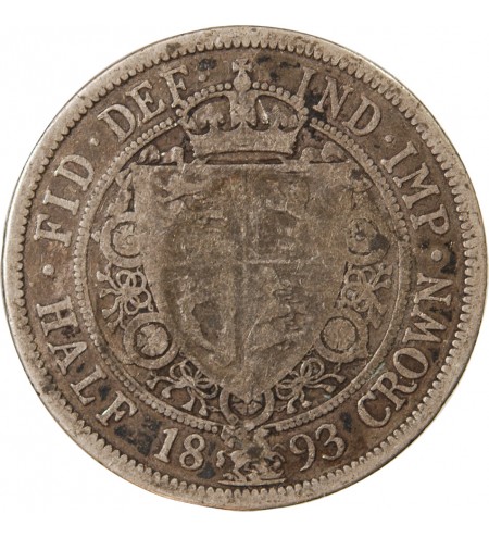 GRANDE-BRETAGNE, VICTORIA - 1/2 CROWN ARGENT 1893