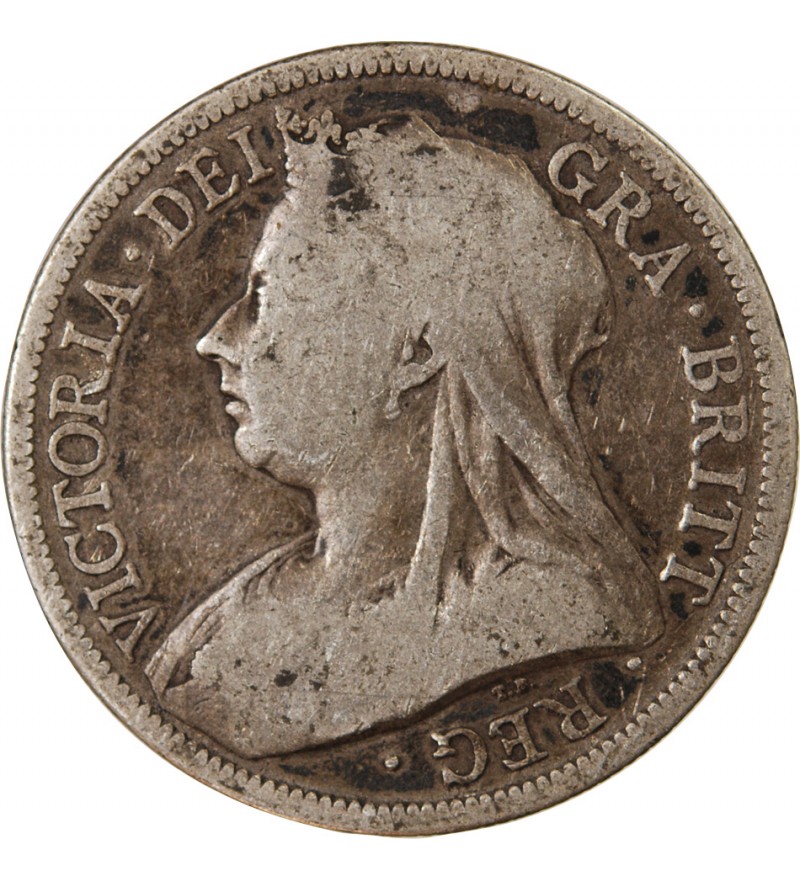 GRANDE-BRETAGNE, VICTORIA - 1/2 CROWN ARGENT 1893