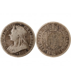 GRANDE-BRETAGNE, VICTORIA - 1/2 CROWN ARGENT 1893 2
