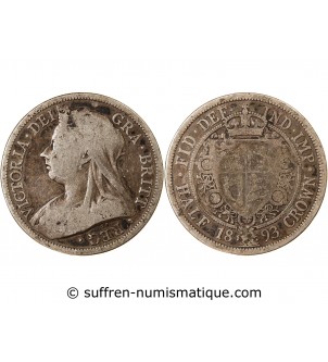 GRANDE-BRETAGNE, VICTORIA - 1/2 CROWN ARGENT 1893