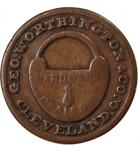 USA, CIVIL WAR - JETON CUIVRE 1863 CLEVELAND - G. WORTHINGTON