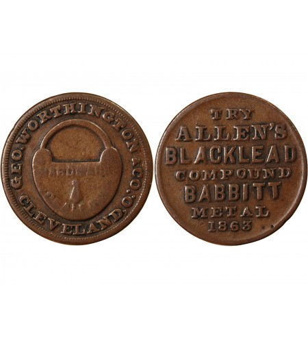 USA, CIVIL WAR - JETON CUIVRE 1863 CLEVELAND - G. WORTHINGTON