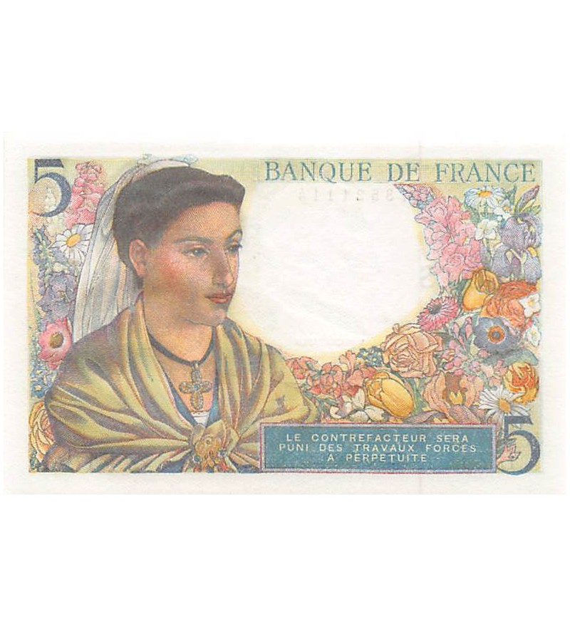 FRANCE - 5 FRANCS BERGER 05/08/1943 - SÉRIE L.70