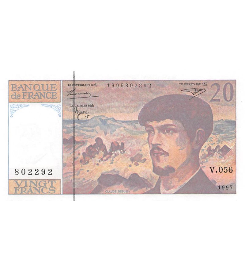 FRANCE - 20 FRANCS DEBUSSY 1997 - SÉRIE V.056