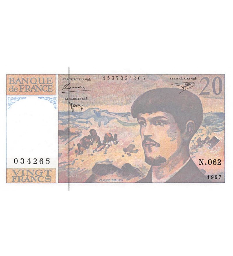 FRANCE - 20 FRANCS DEBUSSY 1997 - SÉRIE N.062