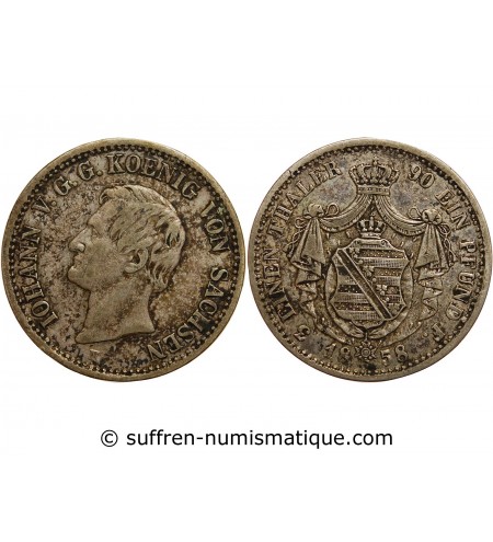 Allemagne Allemagne Sachsen - 1/3 Thaler Iohann V 1858 F