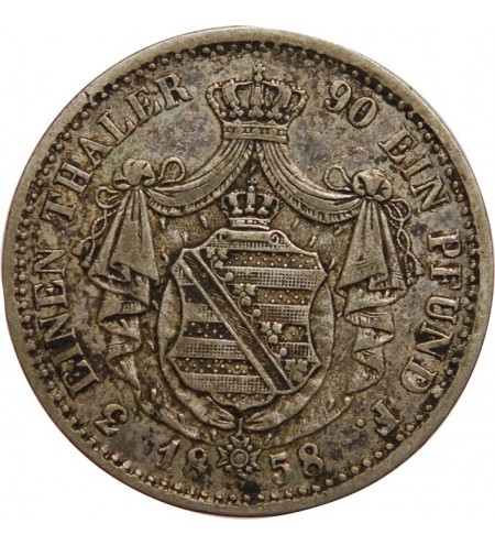 Allemagne Allemagne Sachsen - 1/3 Thaler Iohann V 1858 F