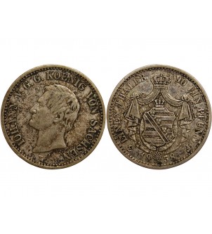 Allemagne Allemagne Sachsen - 1/3 Thaler Iohann V 1858 F 2