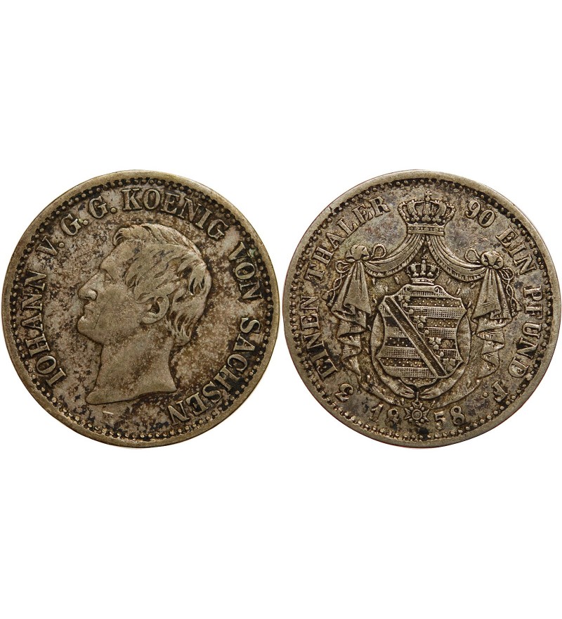 Allemagne Allemagne Sachsen - 1/3 Thaler Iohann V 1858 F