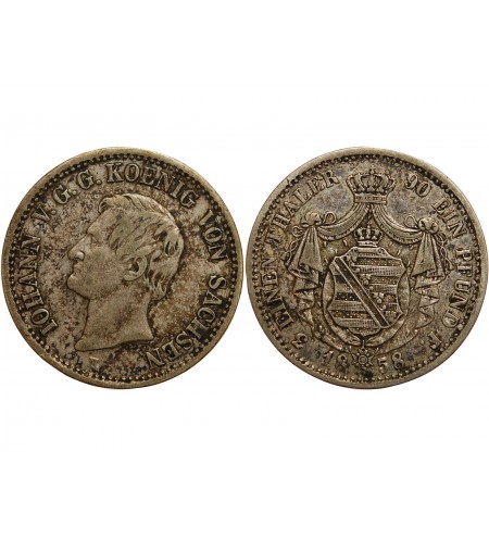 Allemagne Allemagne Sachsen - 1/3 Thaler Iohann V 1858 F
