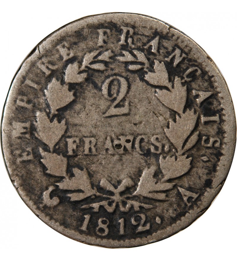 NAPOLEON Ier - 2 FRANCS ARGENT 1812 A PARIS