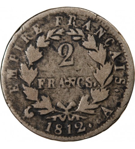NAPOLEON Ier - 2 FRANCS ARGENT 1812 A PARIS