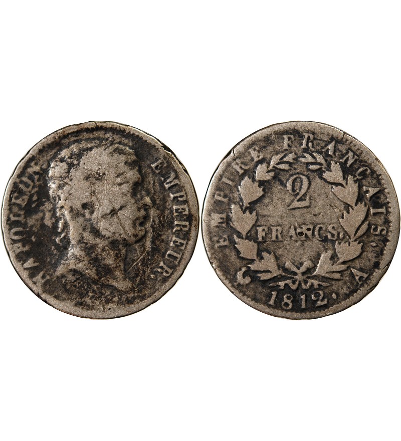 NAPOLEON Ier - 2 FRANCS ARGENT 1812 A PARIS