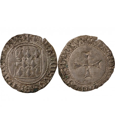 DUCHÉ DE BRETAGNE, FRANÇOIS II - BLANC A LA TARGE RENNES