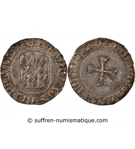 DUCHÉ DE BRETAGNE, FRANÇOIS II - BLANC A LA TARGE RENNES