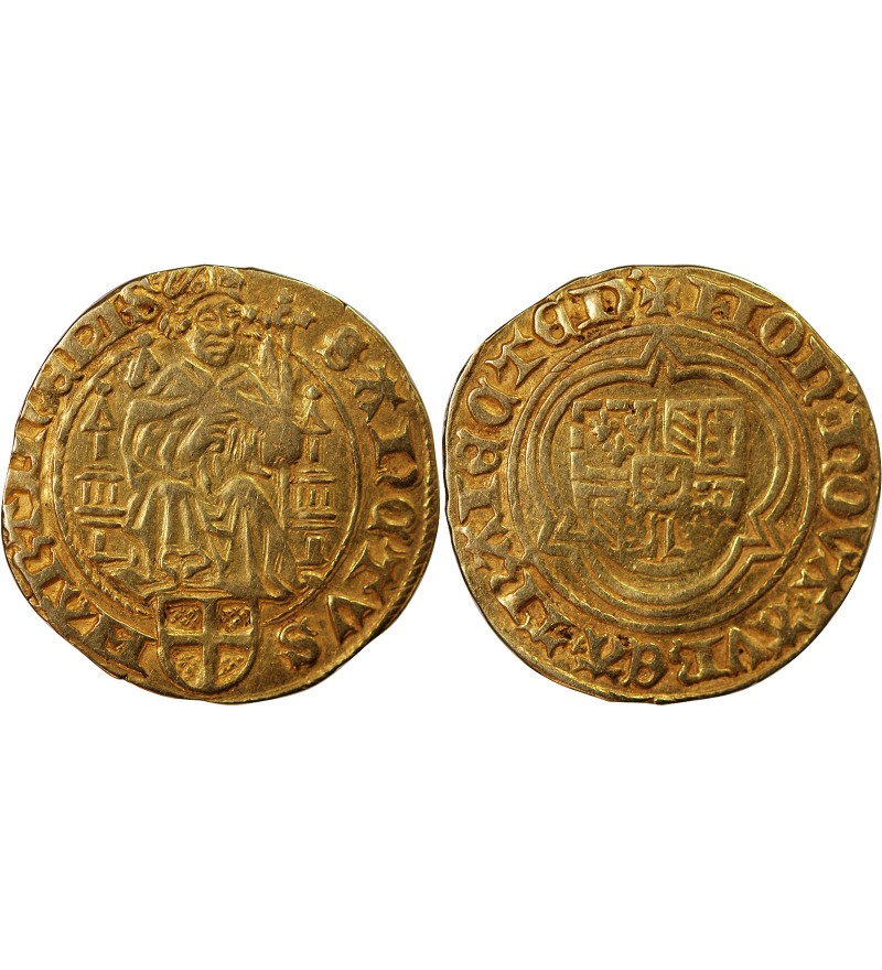 ÉVÊCHÉ D'UTRECHT, DAVID DE BOURGOGNE - FLORIN D'OR 1456 / 1496