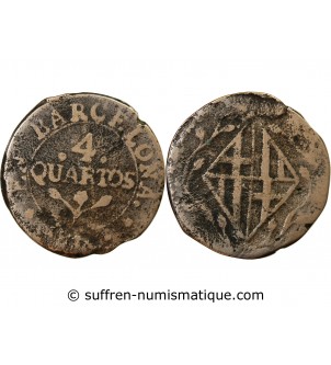 CATALOGNE - 4 QUARTOS 1808 / 1814 BARCELONE