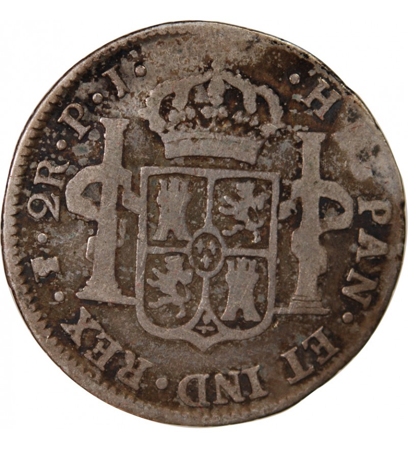 BOLIVIE, FERDINAND VII - 2 REALES ARGENT 1817 PJ