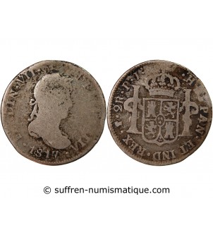 BOLIVIE, FERDINAND VII - 2 REALES ARGENT 1817 PJ