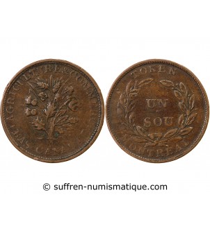 BAS-CANADA – JETON 1 SOU 1835 / 1838 MONTREAL