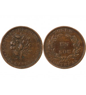 BAS-CANADA – JETON 1 SOU 1835 / 1838 MONTREAL 2