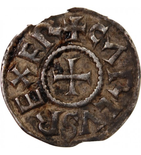 CHARLES II LE CHAUVE - DENIER ARGENT 840 / 864 MELLE