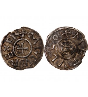 CHARLES II LE CHAUVE - DENIER ARGENT 840 / 864 MELLE 2