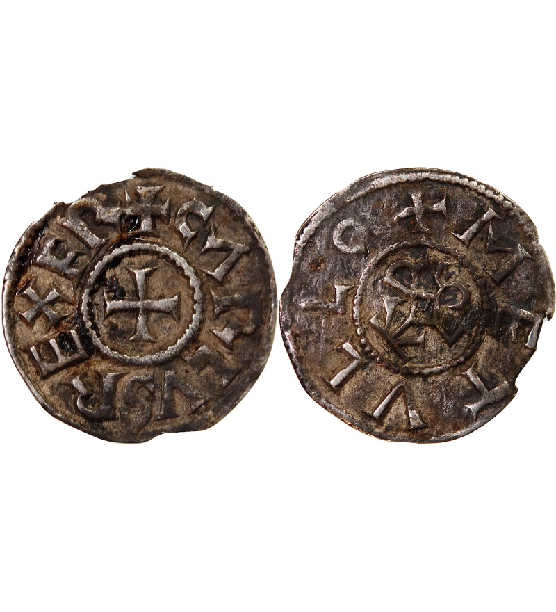 CHARLES II LE CHAUVE - DENIER ARGENT 840 / 864 MELLE