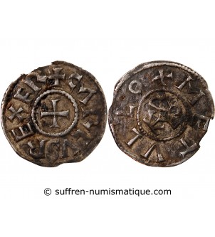 CHARLES II LE CHAUVE - DENIER ARGENT 840 / 864 MELLE