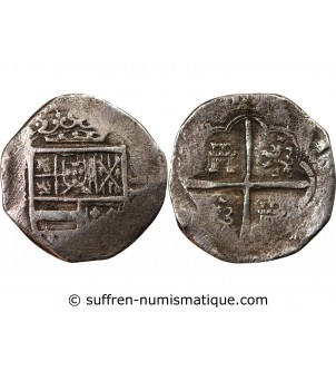 ESPAGNE, PHILIPPE IV - 2 REALES ARGENT 1621 / 1665