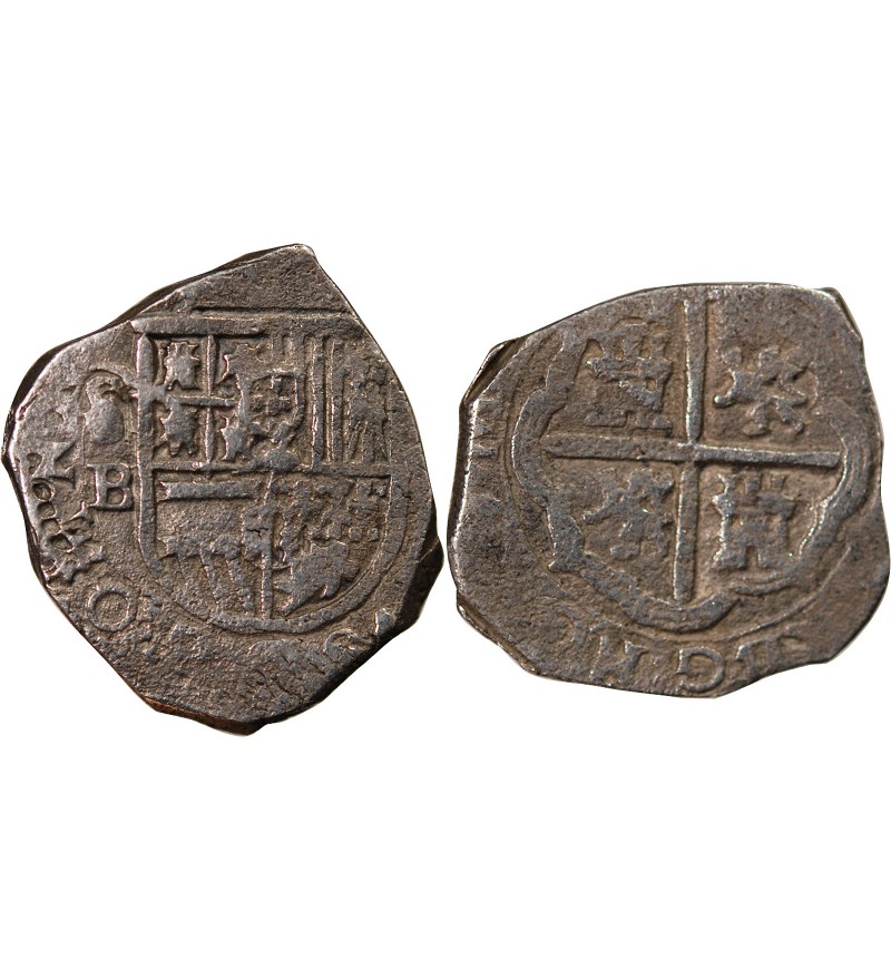 ESPAGNE, PHILIPPE II - 2 REALES ARGENT 1555 / 1598