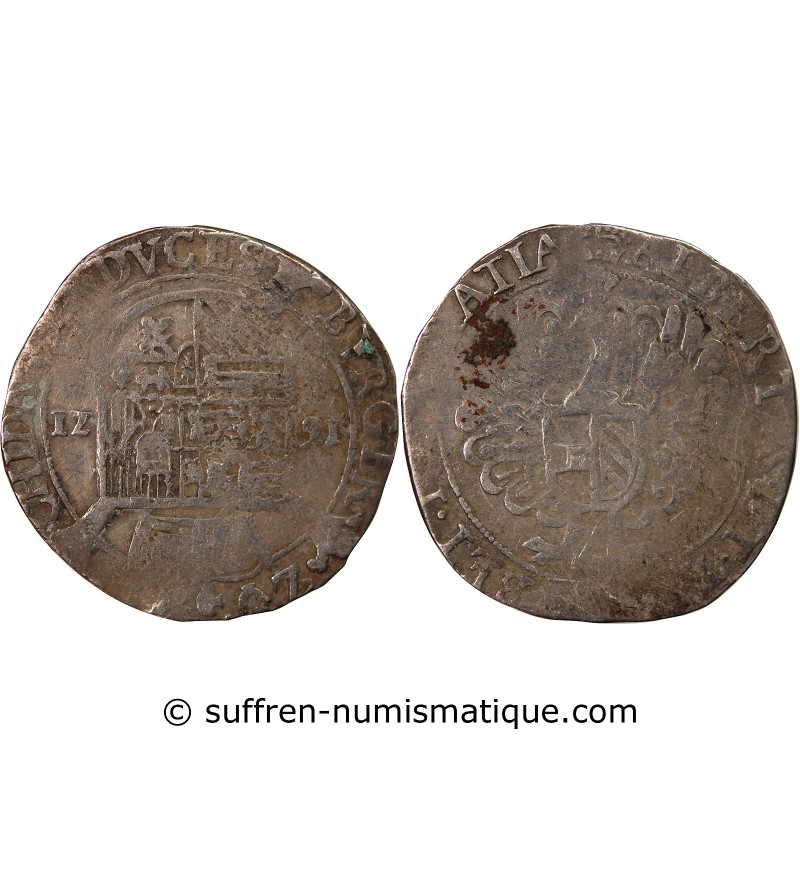 PAYS-BAS ESPAGNOLS, DUCHÉ DE BRABANT, ALBERT ET ISABELLE - ESCALIN AU PAON 1621