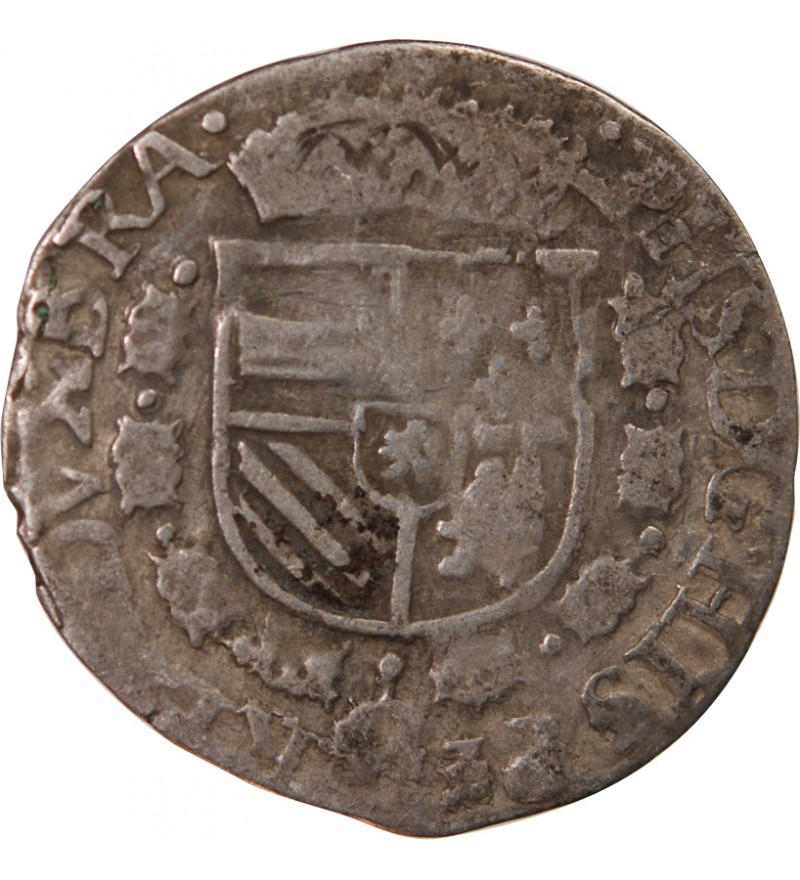 PAYS-BAS ESPAGNOLS, DUCHÉ DE BRABANT, PHILIPPE II - 1/20 ÉCU ARGENT 1594