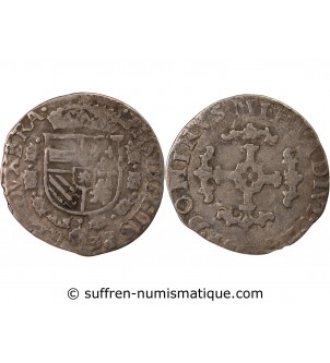 PAYS-BAS ESPAGNOLS, DUCHÉ DE BRABANT, PHILIPPE II - 1/20 ÉCU ARGENT 1594