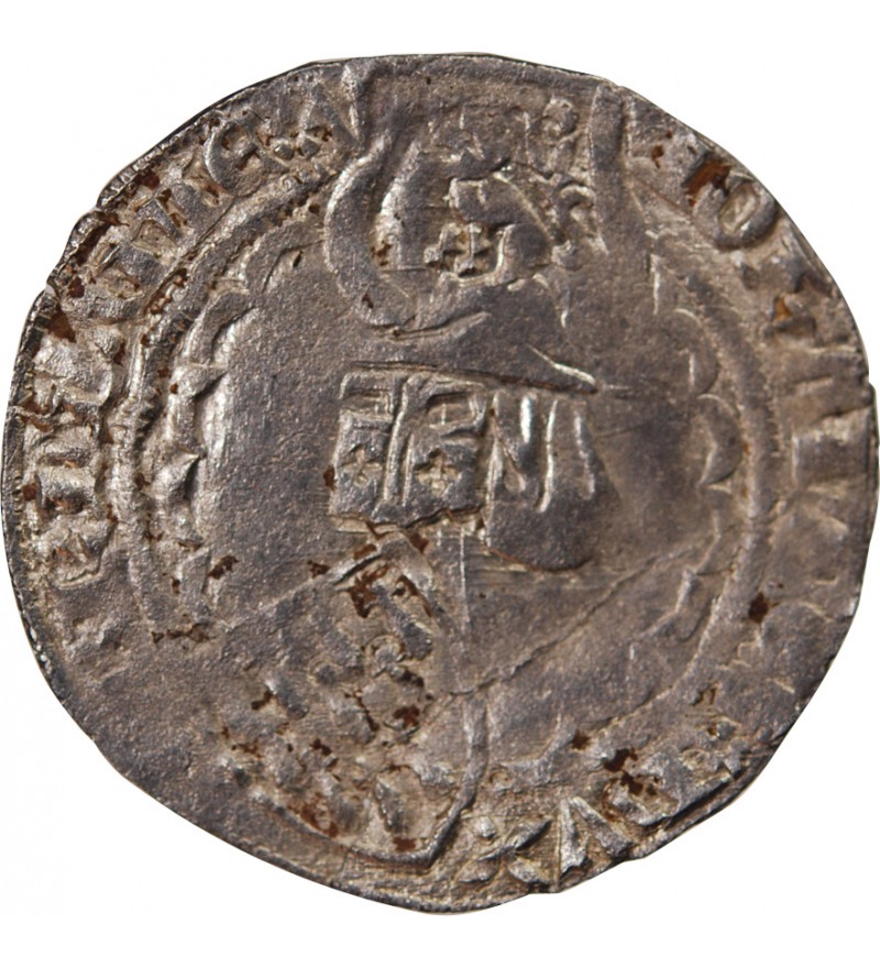 DUCHÉ DE BRETAGNE, JEAN IV - GROS AU HEAUME ARGENT 1345 / 1399 VANNES