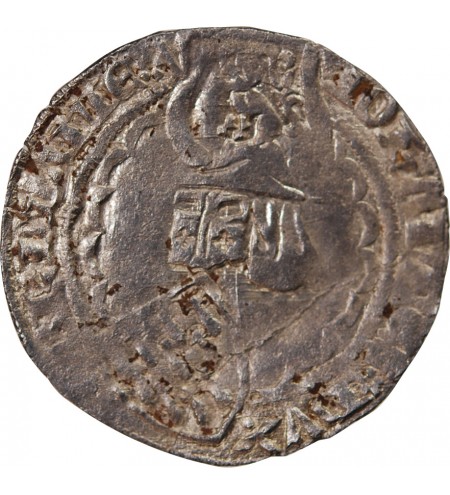 DUCHÉ DE BRETAGNE, JEAN IV - GROS AU HEAUME ARGENT 1345 / 1399 VANNES