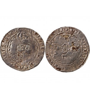 DUCHÉ DE BRETAGNE, JEAN IV - GROS AU HEAUME ARGENT 1345 / 1399 VANNES 2